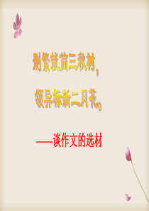 初中作文指导：作文选材