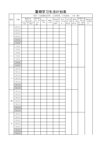 2017小学生暑期学习计划表