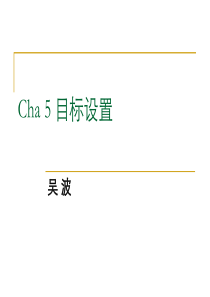 cha 5 目标及其确定