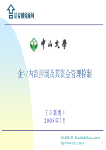 企业内部控制及其资金管理控制