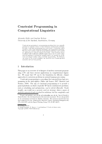 Constraint programming in computational linguistic