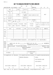 南宁市家庭经济困难学生申请认定表