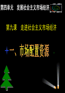 高中政治 经济生活 第四单元 第九课 第一节 市场配置资源课件 新人教版必修1