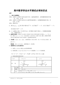 高中数学学业水平测试必背知识点