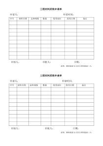 工程材料采购申请单