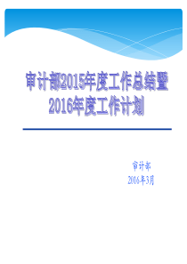 审计部2015年度工作总结暨2016年度工作计划