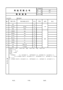 物料清单模板