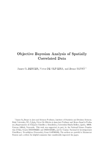 Objective Bayesian analysis of spatially correlate