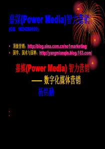 数字化媒体营销：嘉媒(Power Media)智力营销