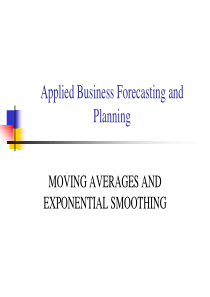 Applied Business Forecasting and Planning