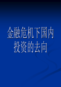 金融危机后国内投资去向