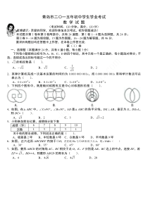 2015年青岛市中考数学试题及答案