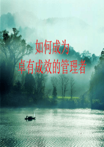 《如何成为卓有成效的管理者》