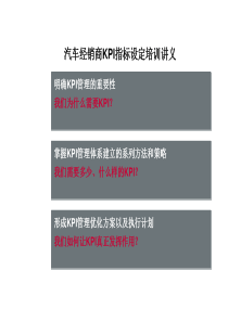 汽车经销商KPI指标设定培训讲义