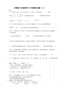 苏教版小学数学总复习试卷附答案3