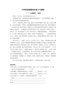 小学阅读理解综合练习与解析《心底盛开一朵花》