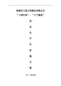 “三项行动、三项建设”安全生产年活动实施方案