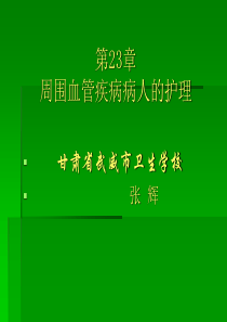 外科护理学  第23章 周围血管疾病病人的护理