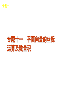 2012届高考数学二轮复习精品课件(江苏专用)专题11 平面向量的坐标运算及数量积