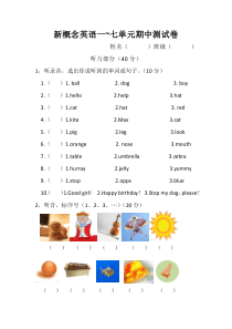 小学二年级新概念英语测试卷