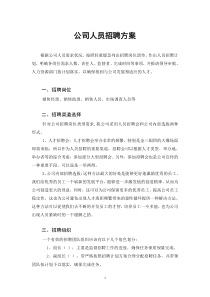 公司人员招聘方案