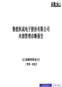 北大纵横-鲁能积成电子内部管理诊断报告 