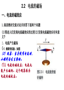 浙江省温州市第十一中学高中物理选修1-1课件：2.2 电流的磁场