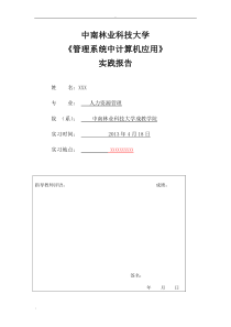 《管理系统中计算机应用》实践报告