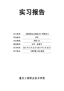 高级路由交换技术课程实习报告