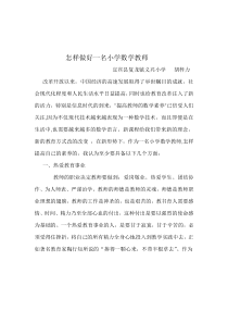 怎样做好一名小学数学教师