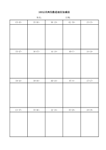 100以内两位数进退位加减法(竖式)