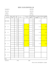 混凝土抗冻试验原始记录