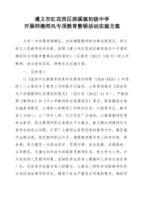 师德师风专项教育整顿活动实施方案