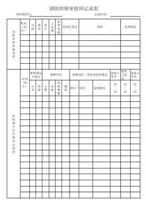 消防控制室值班记录表