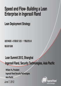 5余锋-速度和流程–在英格索兰建立一个精益型企业