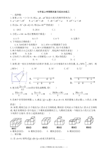 七年级上学期期末复习综合训练三