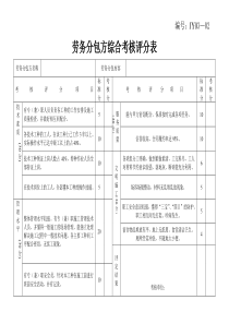 劳务分包方综合考核评分表