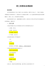 职工思想动态调查表