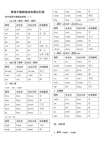 初中英语不规则动词归类记忆表