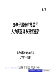 ××电子股份有限公司人力资源体系建议报告