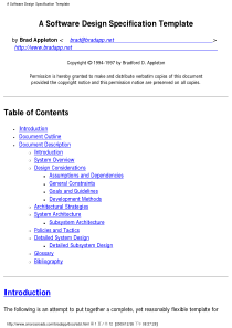 软件设计规格书模板(A Software Design Specification Template