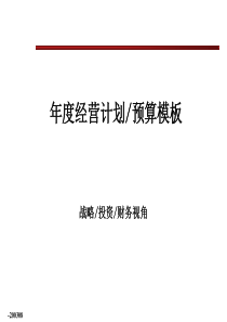 年度经营计划预算模版(财务目标视角,适合企业投融资及财务部门)