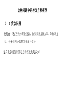 金融问题中的差分方程模型