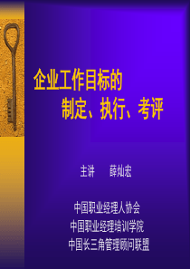 企业工作目标的制定、执行、考评