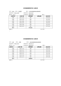 酒店结账单打印模板