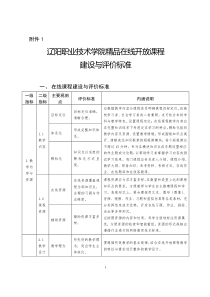 精品在线开放课程建设与评价标准