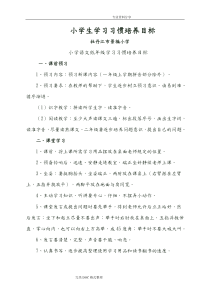 小学生学习习惯培养目标