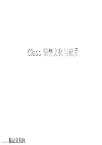 Cisco销售文化与流程(1)