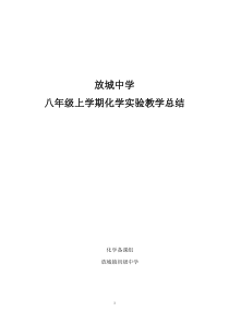 八年级上学期化学实验教学总结