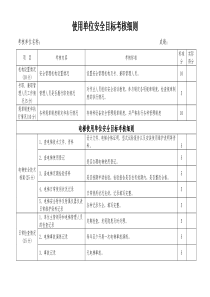 使用单位安全目标考核细则